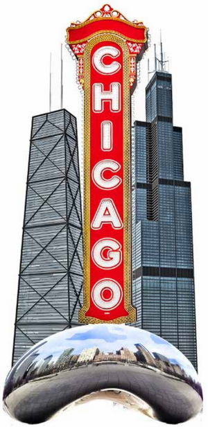 Chicago Icon MDF Foil Magnet