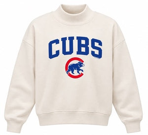 Cubs Soft As A Grape Ladies Relaxed Fit Mock Neck