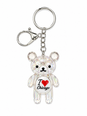 Chicago Translucent Teddy Keychain - Clear