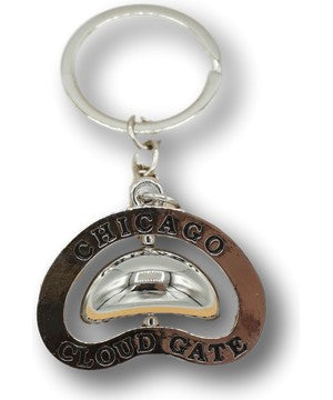 Chicago Bean Spinning Keychain