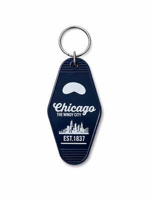 Chicago Hotel Room Plastic Keychain