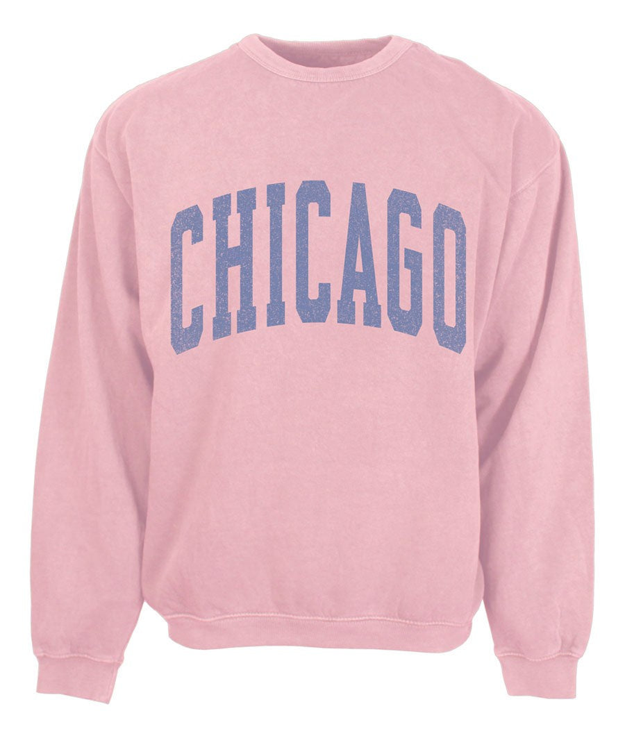 Chicago Ladies Garment Dyed Crew Dusty Rose Sweatshirt