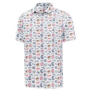 Cubs Antigua Cooperstown Print Polo