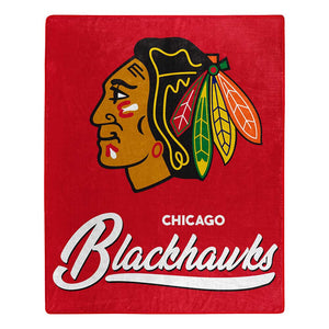 Chicago Blackhawks logo on a red background