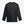 A black long-sleeve athletic shirt shown from the back, featuring a crew neck, subtle seam detailing, and small gray sleeve graphics, photographed on a light gray background.
