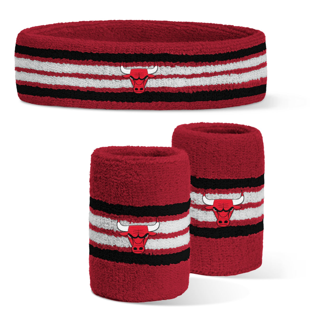 Bulls 3-Piece Combo Headband & Wristband
