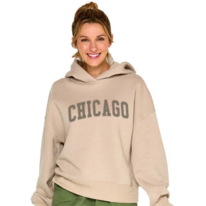 Chicago Soft As A Grape Ladies Snuggly Fleece Wide Rib Hoody