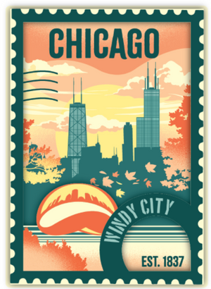 Chicago Postage Magnet