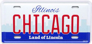 Chicago Metal License Plate Magnet