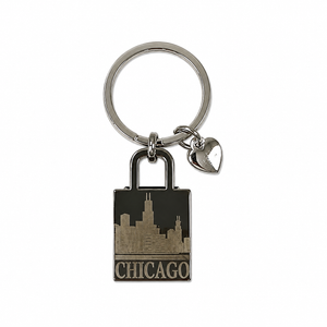 Chicago Shopping Bag Metal Keychain