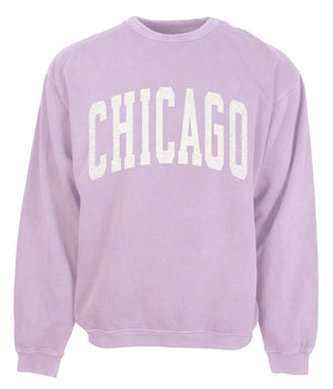Chicago Ladies Garment Dyed Crew-Lavender (D)