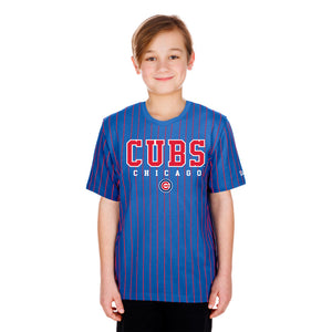 Cubs New Era Youth 2026 Pinstripe T-shirt