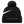 A black knit pom-pom beanie featuring a white Nike Swoosh on the side and '[CHICAGO]' printed in white on the front cuff.